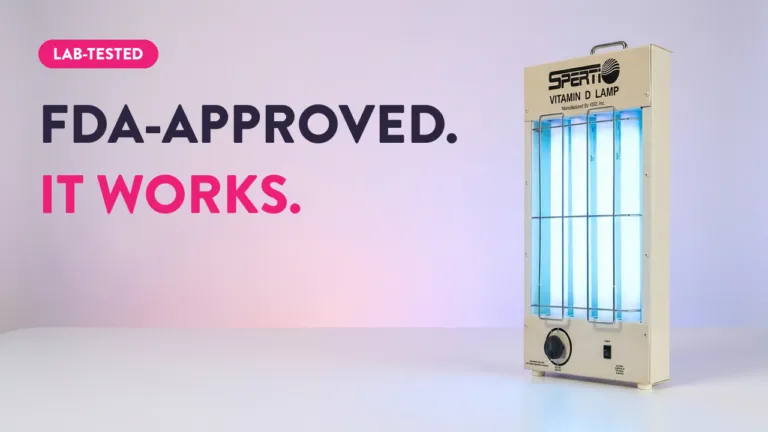 Sperti FDA-approved Vitamin D lamp with UV bulbs, lab-tested UVB light therapy device by KBD Inc.