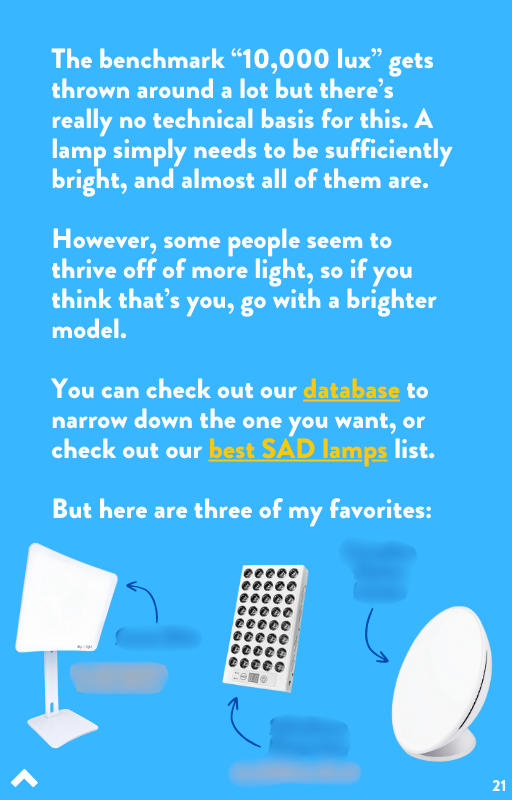 recommended sad lamps from ebook