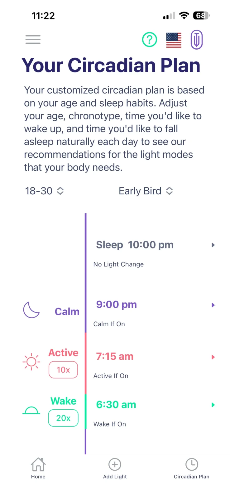 tuo circadian plan
