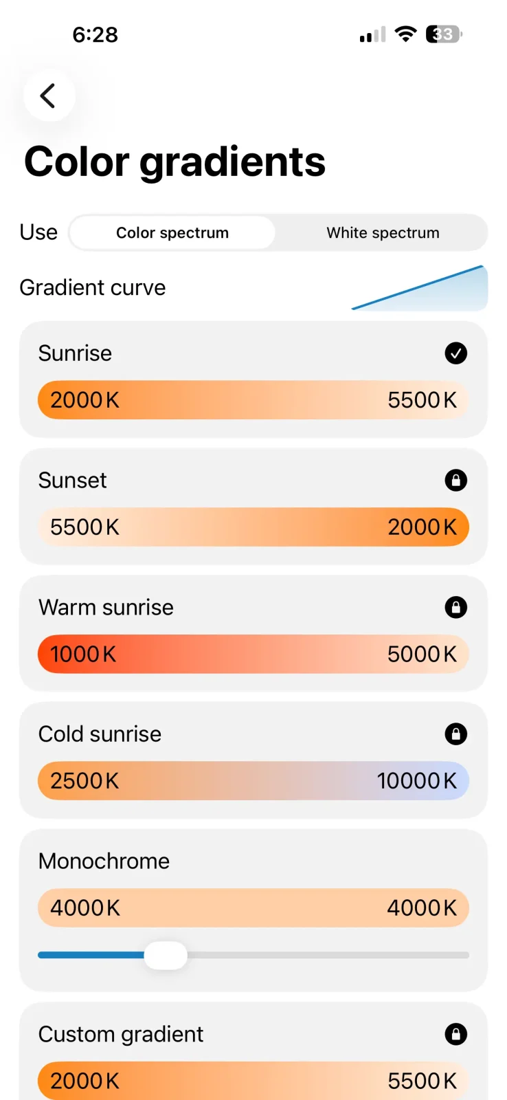 wake up light app color gradients