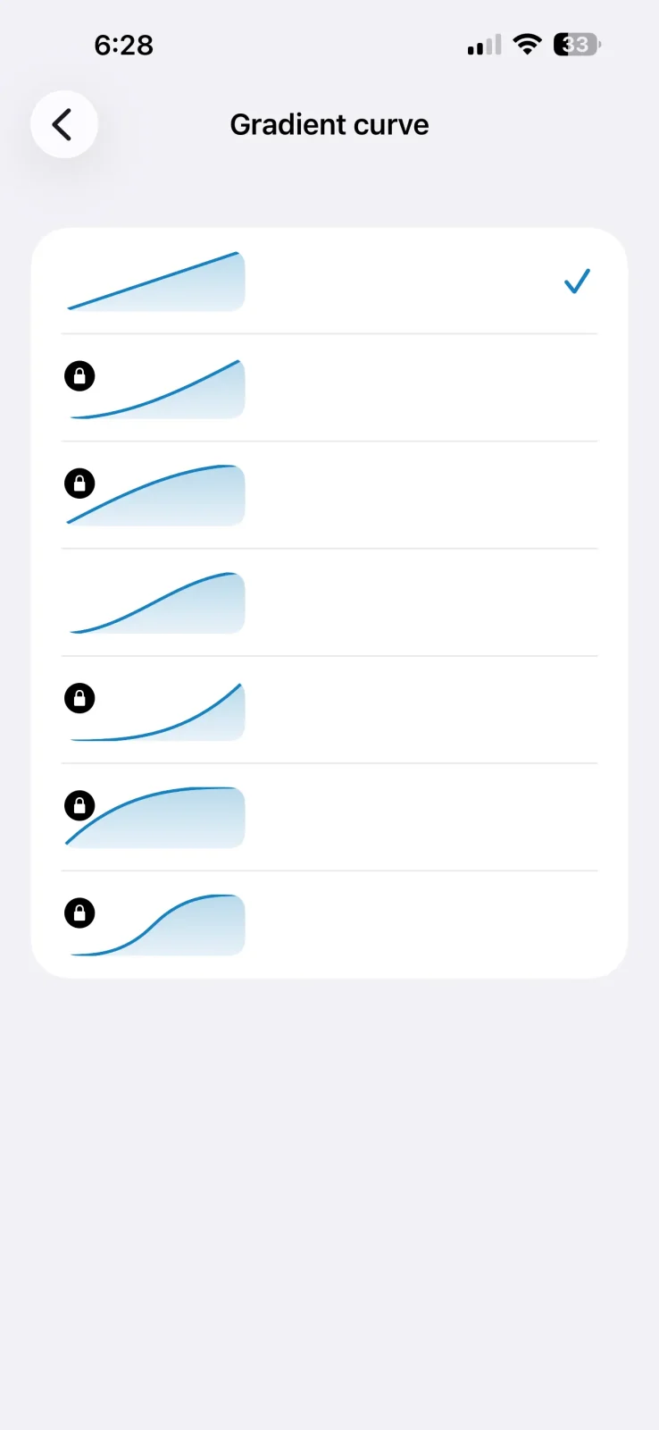 wake up light app gradient curves