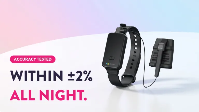 EMAY wrist sleep oxygen monitor with finger sensor, accuracy tested within ±2% all night