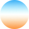 A circular gradient with blue at the top fading to white in the center and orange at the bottom, resembling a stylized sunrise or sunset.