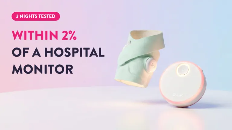 Owlet Smart Sock baby monitor with base station, accurate within 2% of hospital monitors, tested over 3 nights