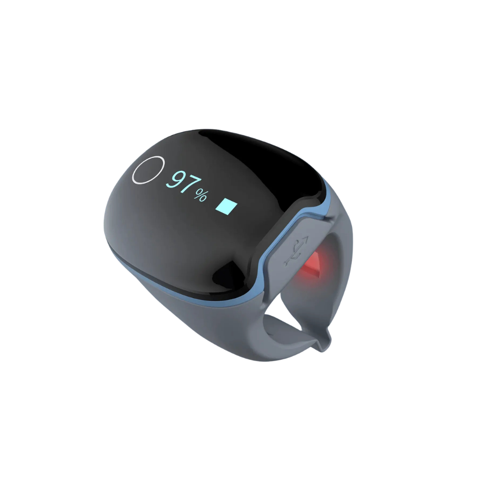 Wellue O2Ring overnight pulse oximeter ring on a transparent background