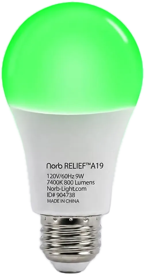 NorbRELIEF Green Light Bulb